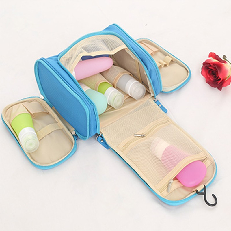 (21x21x11cm) Reise Kulturbeutel Kosmetik Make Up Tasche Necessaire Organizer Bag - Schwarz