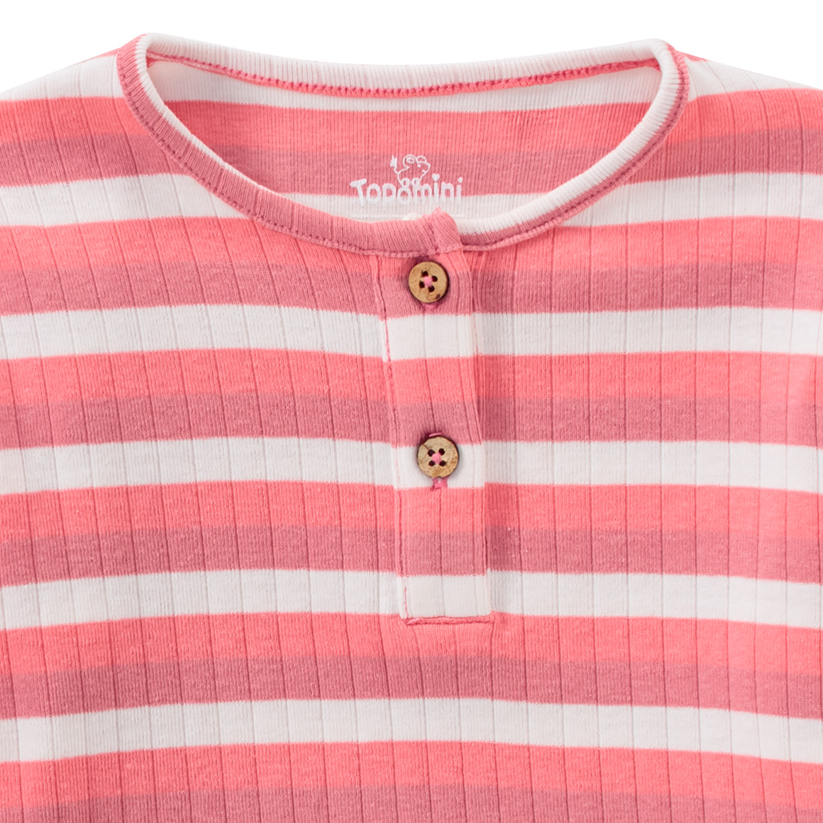 Topomini Baby Langarmshirt mit Rippstruktur hellrot