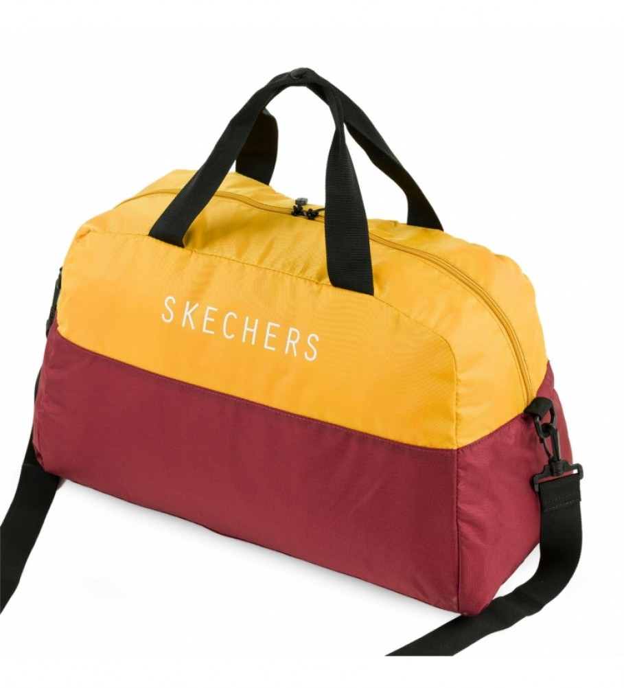 Bolsa Skechers S982, amarela e bordô - 56x30x23 cm -