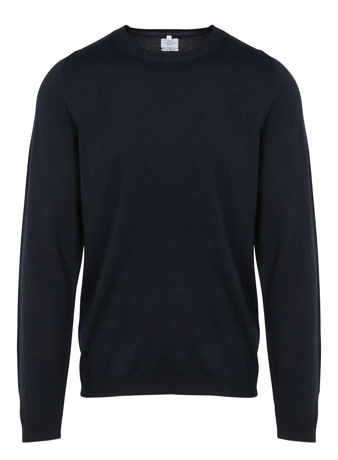 Pull col rond en laine regular fit | Bleu