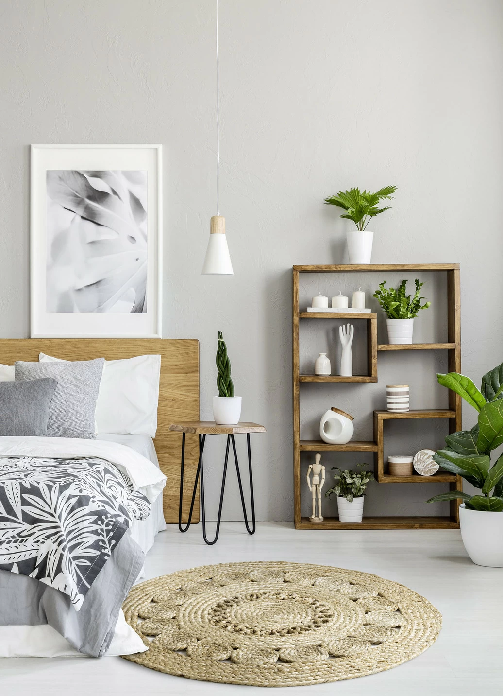 Boho Teppich, handgeflochten
