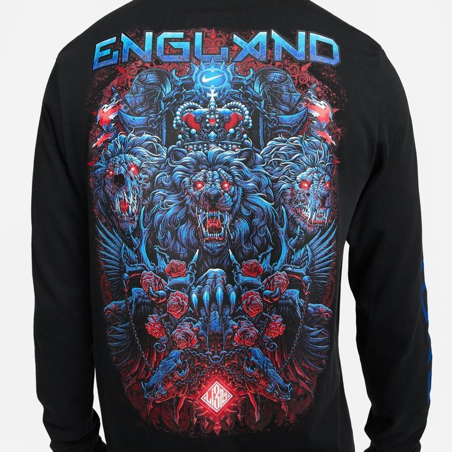 Angleterre T-Shirt Premium Manches Longues - Noir
