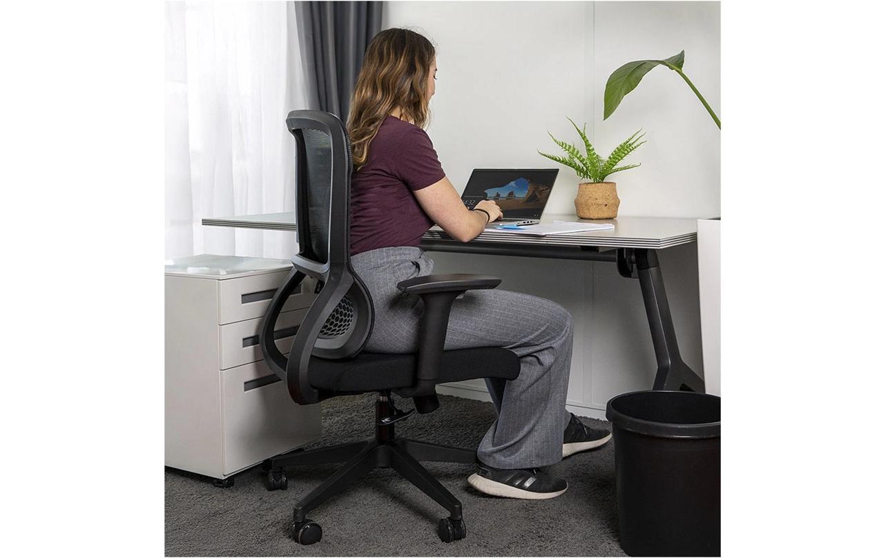 Bürostuhl FlexSeat Schwarz<br>Drehbarer Stuhl mit Armlehnen