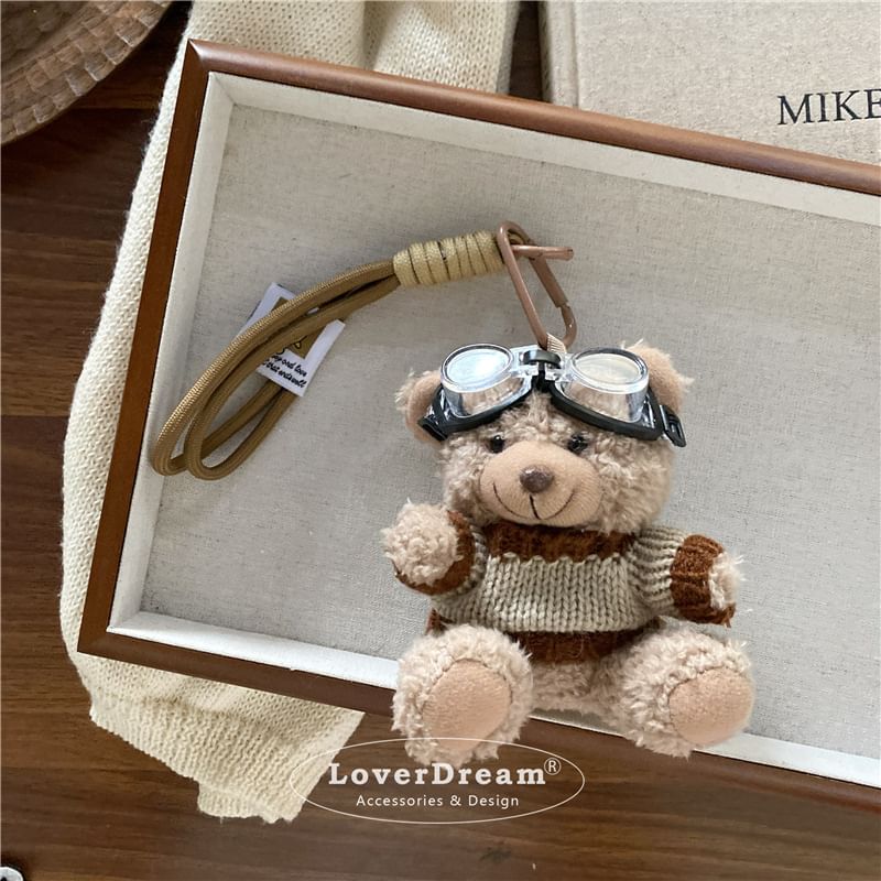 BeDaisy - Pilot Bear Chenille Tashanger Sleutelhanger