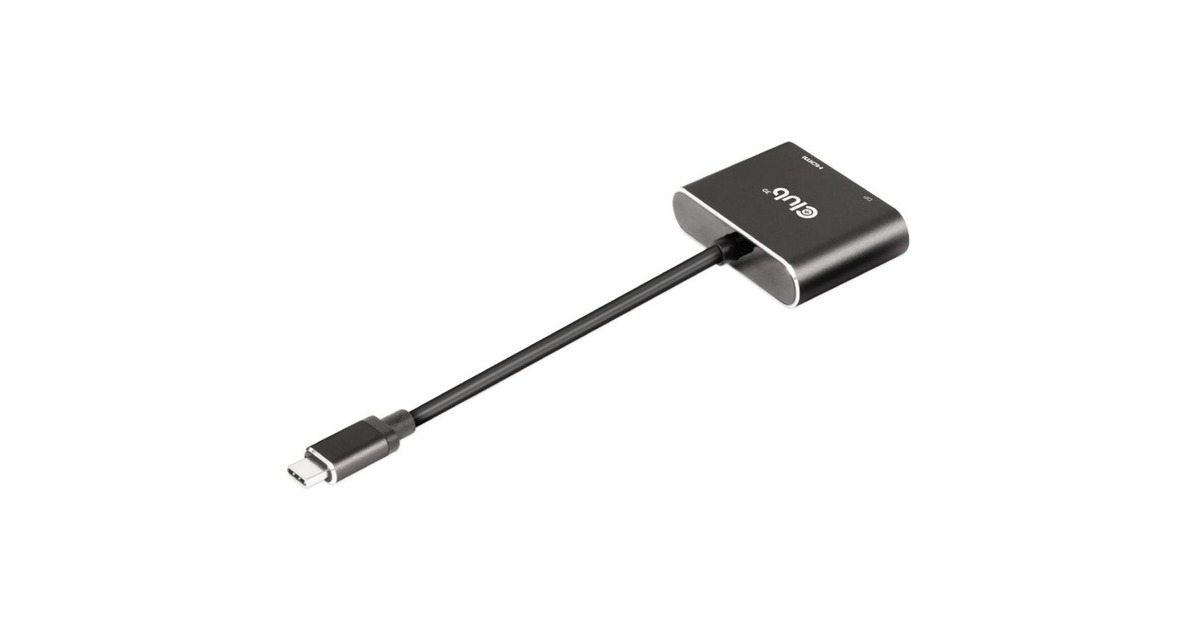 Club 3DMST hub USB3.2 Gen2 Type-C(DP Alt-Mode) to DisplayPort + HDMI 4K60Hz M/F  (Zwart)