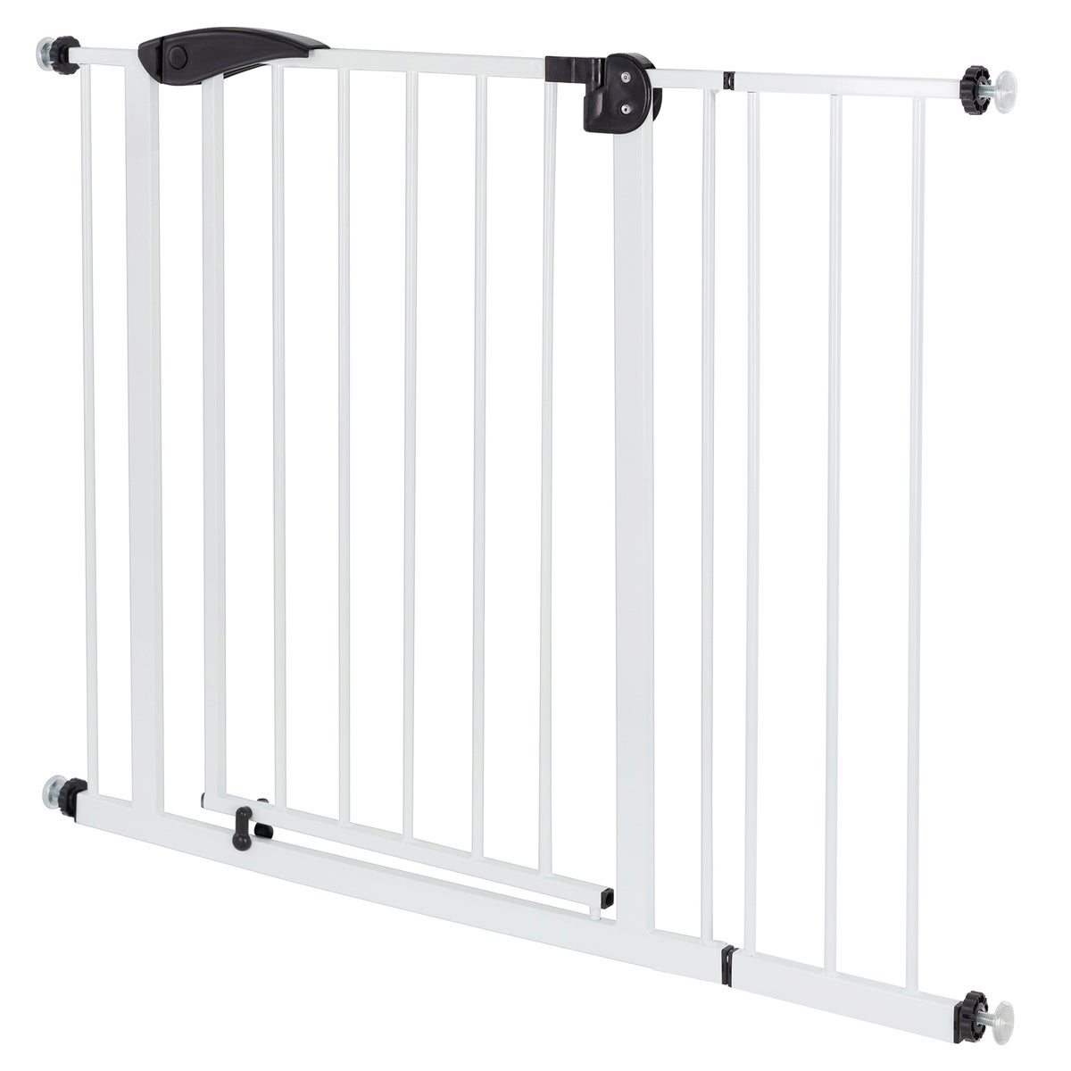 ECD Germany Veiligheidshek voor kinderen, honden en katten, 95-105 cm inclusief 20 cm verlengstuk, geen boren nodig, wit, dubbelzijdig, zelfsluitend, metalen klemhek, traphek, slagboom