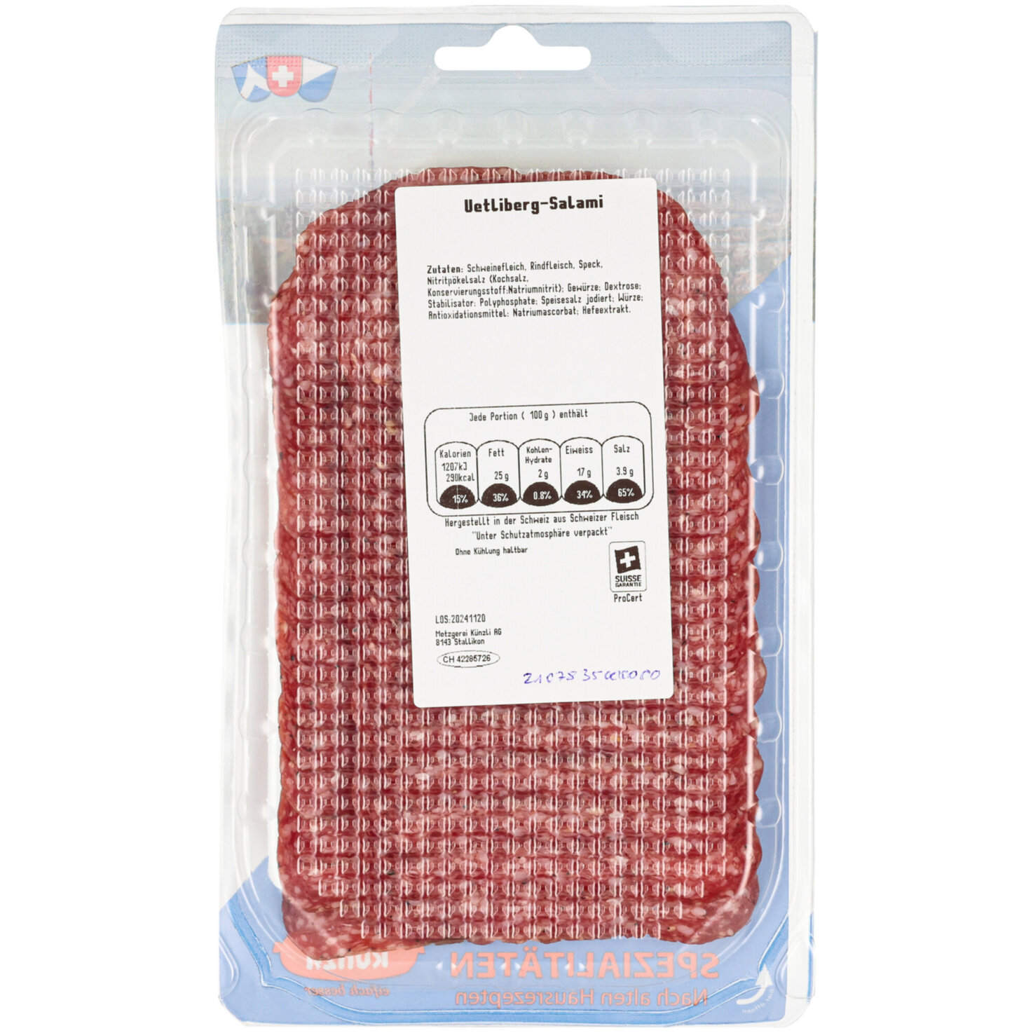 Künzli Üetliberger Salami ca. 100g