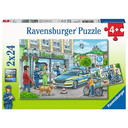 Ravensburger Kinderpuzzle Unterwegs mit Polizeimeisterin Hannah, 2x24 Teile