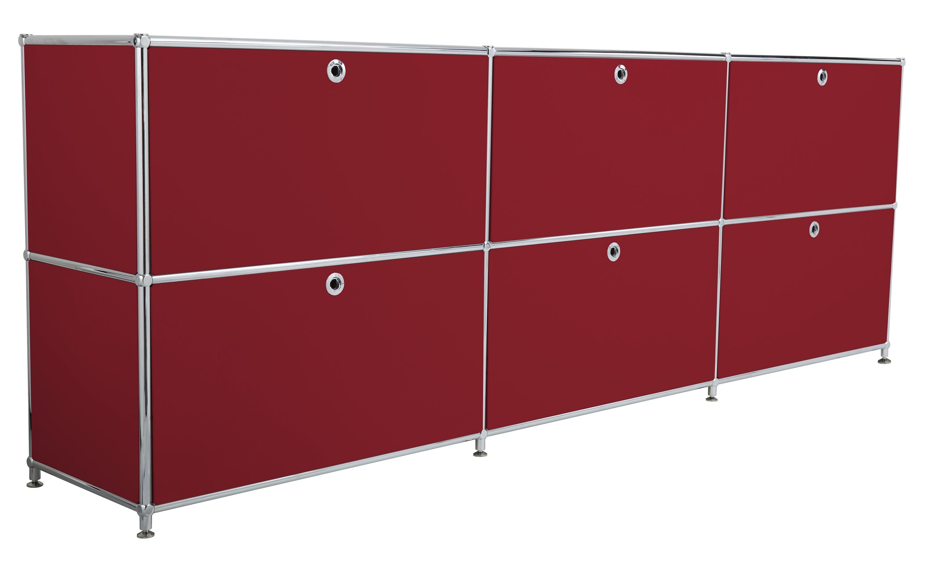 FLEXCUBE Sideboard - Rot / B: 227.0 cm x T: 40.0 cm x H: 80.5 cm