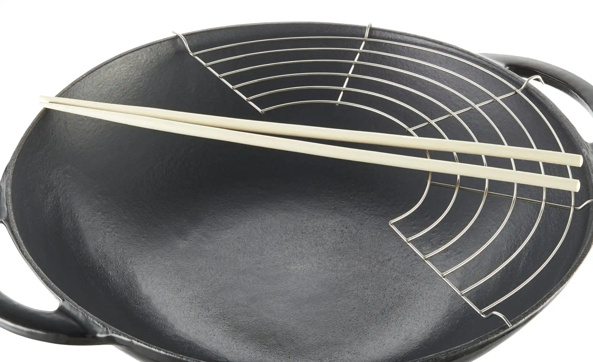 Meisterkoch Gusseisen-Wok mit Deckel OPUS