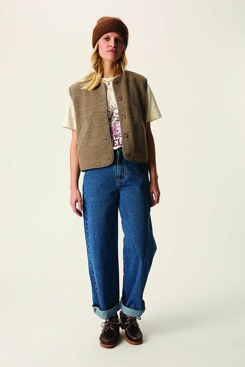 DES PETITS HAUTS<br>Jaqueta sherpa sem mangas, ZLATA