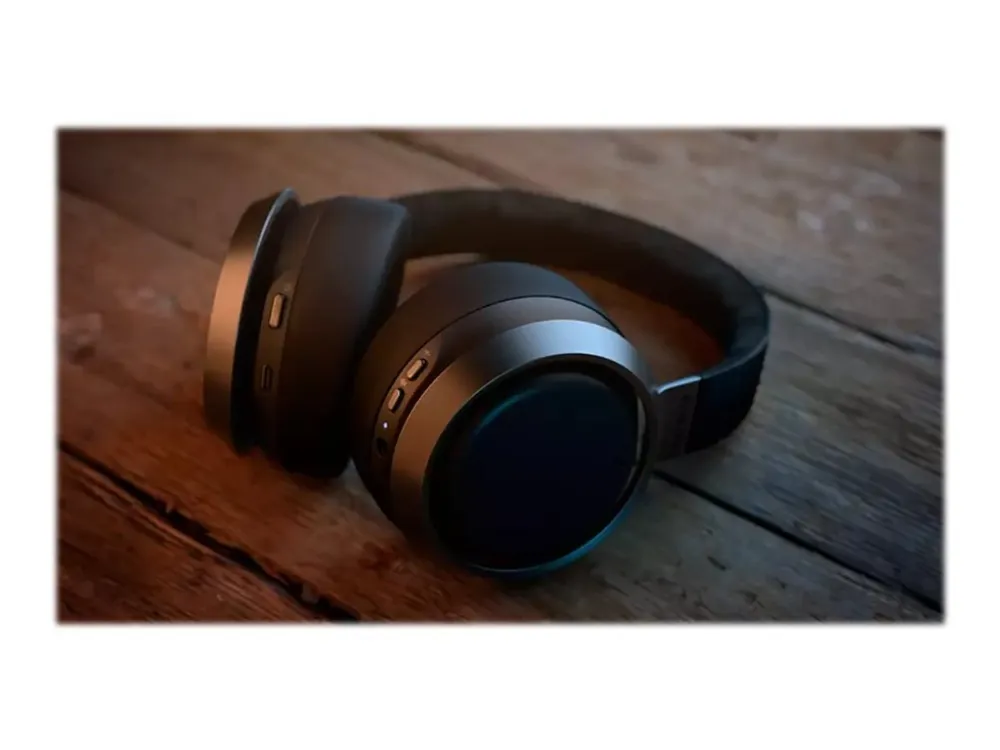 Philips Fidelio L3 - Hovedtelefoner med mik. - fuld størrelse - Bluetooth - trådløs, kablet - aktiv støjfjerning - 3,5 mm jackstik - matmørk satin-ørekopper, sort pandebånd