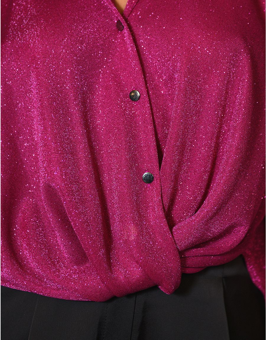 Chemisier drapé fuchsia
