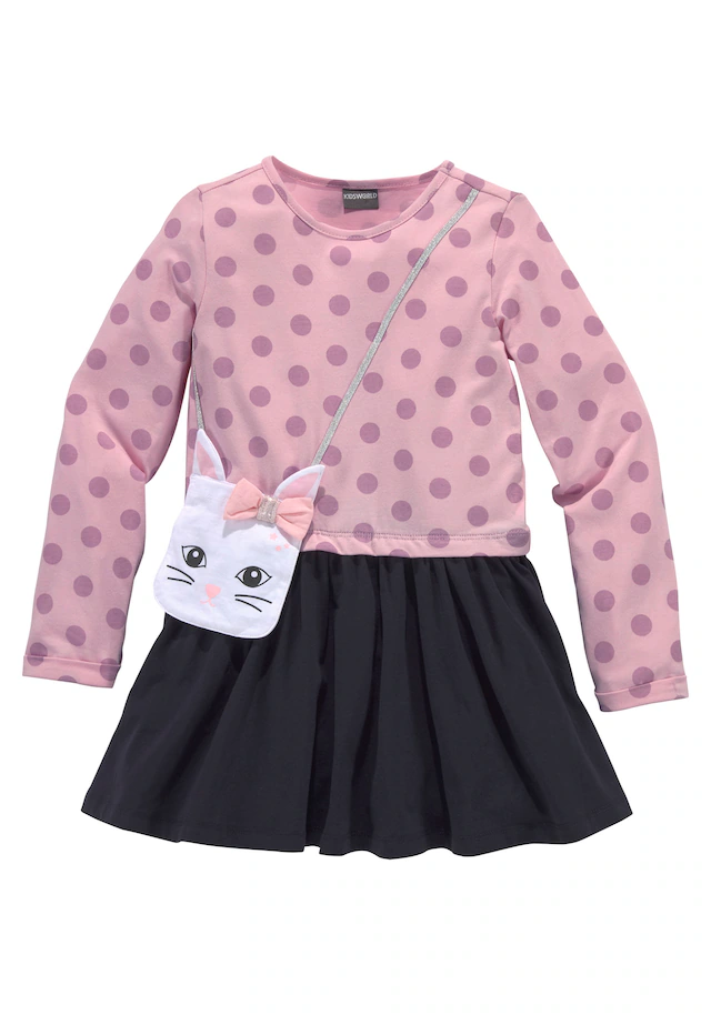 KIDSWORLD Jerseykleid »für kleine Mädchen« aufgesetzte Tasche ideal für festliche Anlässe,  kniefreie Länge