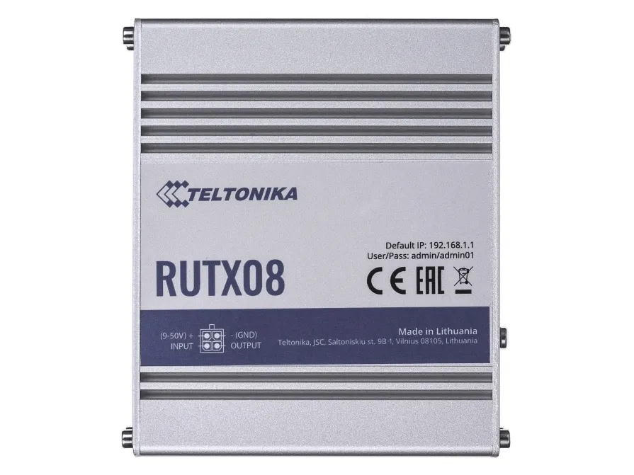Teltonika RUTX08 - Router 4-port switch - 1GbE - DIN monterbar på skinne