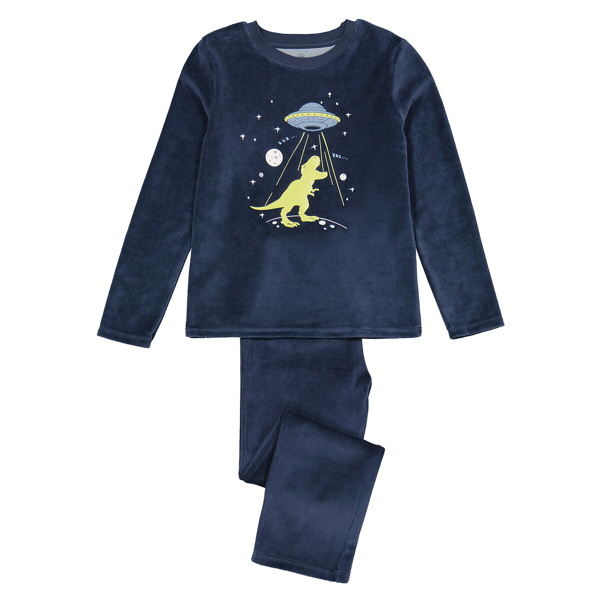 COLEÇÕES LA REDOUTE<br>Pijama de veludo, dinossauro fosforescente