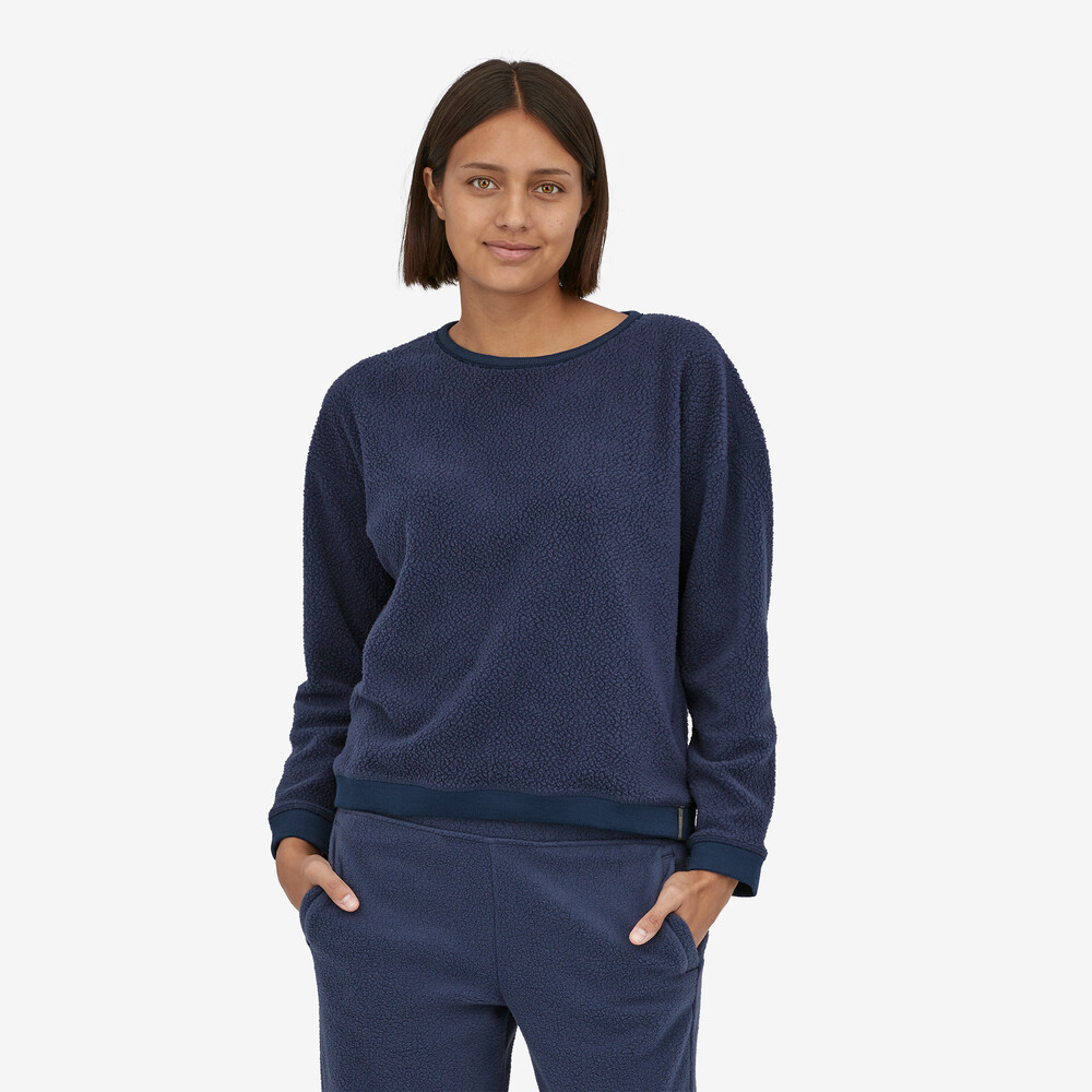 Damen-Fleece-Rundhalsausschnitt aus Shearling