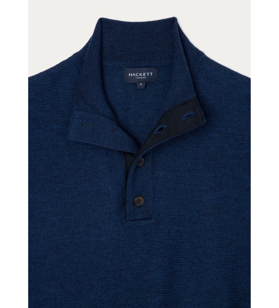 Hackett Navy Micro Weave Jersey