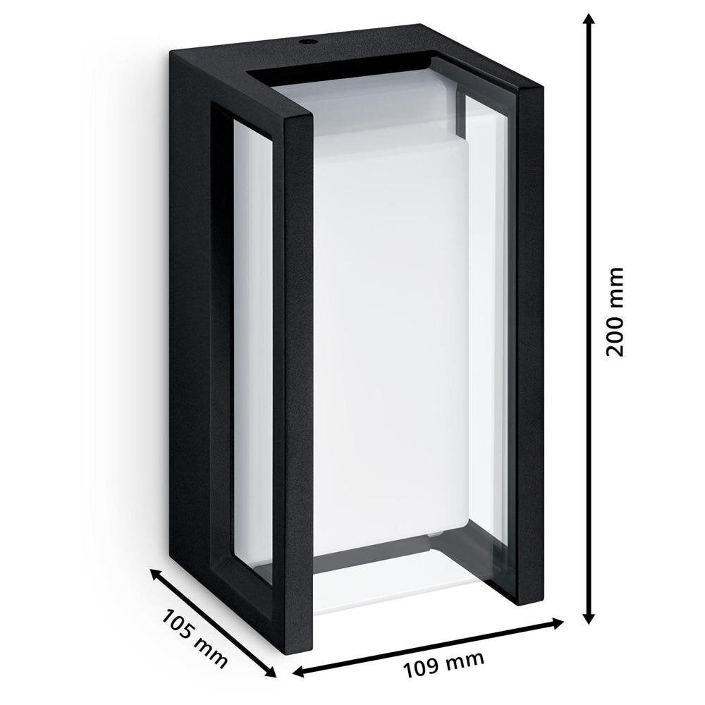 LED wandlamp Pyrona in zwart-wit 12W 1500lm IP44