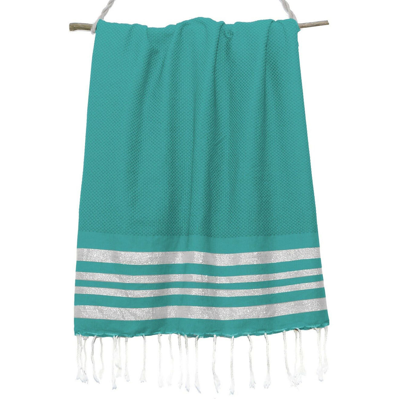 Febronie Fouta Nid d'Abeille Hamptons vert canard - 100x200 cm