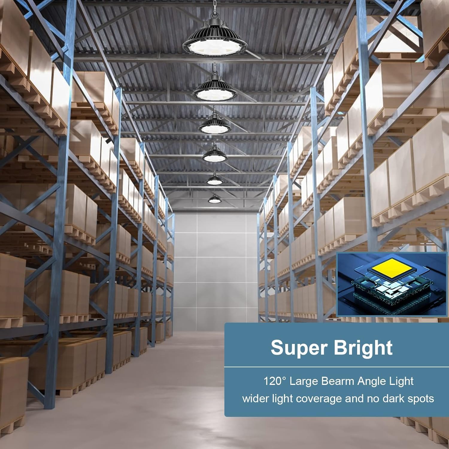 Airand Hallenstrahler LED Hallenbeleuchtung 200W Industrielampe UFO 28000LM Hallenleuchte Werkstattlampe IP65 Wasserdicht High Bay Licht für Garage Terrasse Baustellen Halle Scheune 5500K
