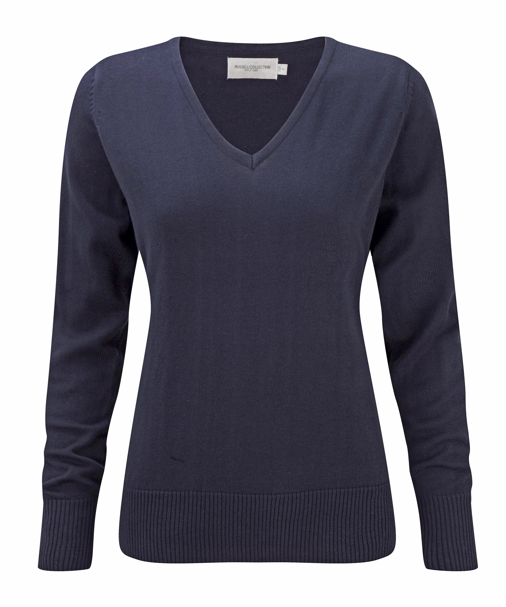 Russell Collection J710F - Pull Col V en Maille Douce et Résistante