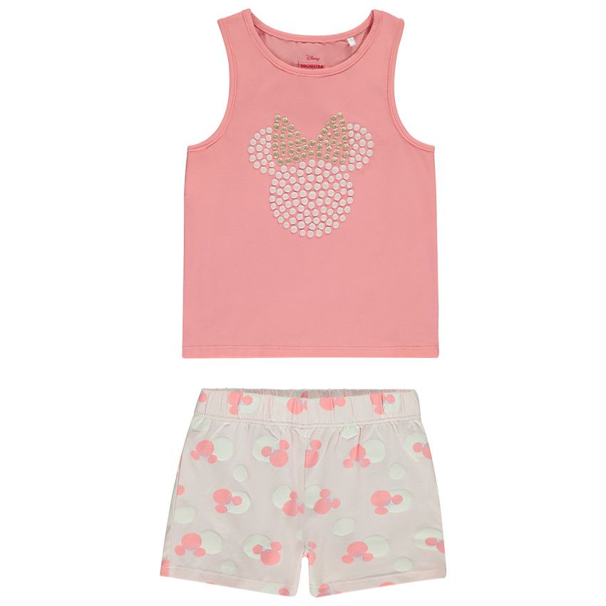 Set pyjama court 2 pièces Minnie Disney pour fille - Rose