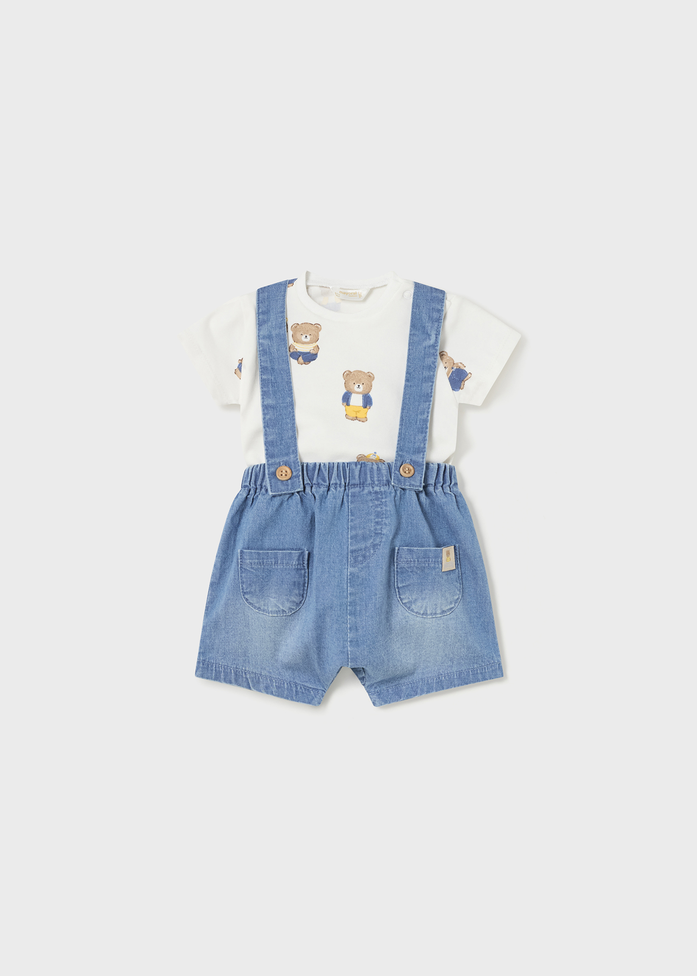 Conjunto de 2 peças em algodão sustentável para recém-nascidos.