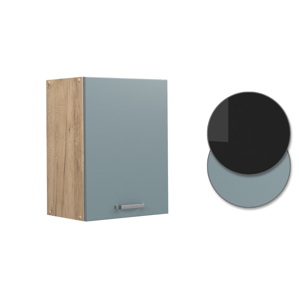 Vicco Hängeschrank Küchenschrank R-Line Solid Eiche Blau Grau 45 cm modern