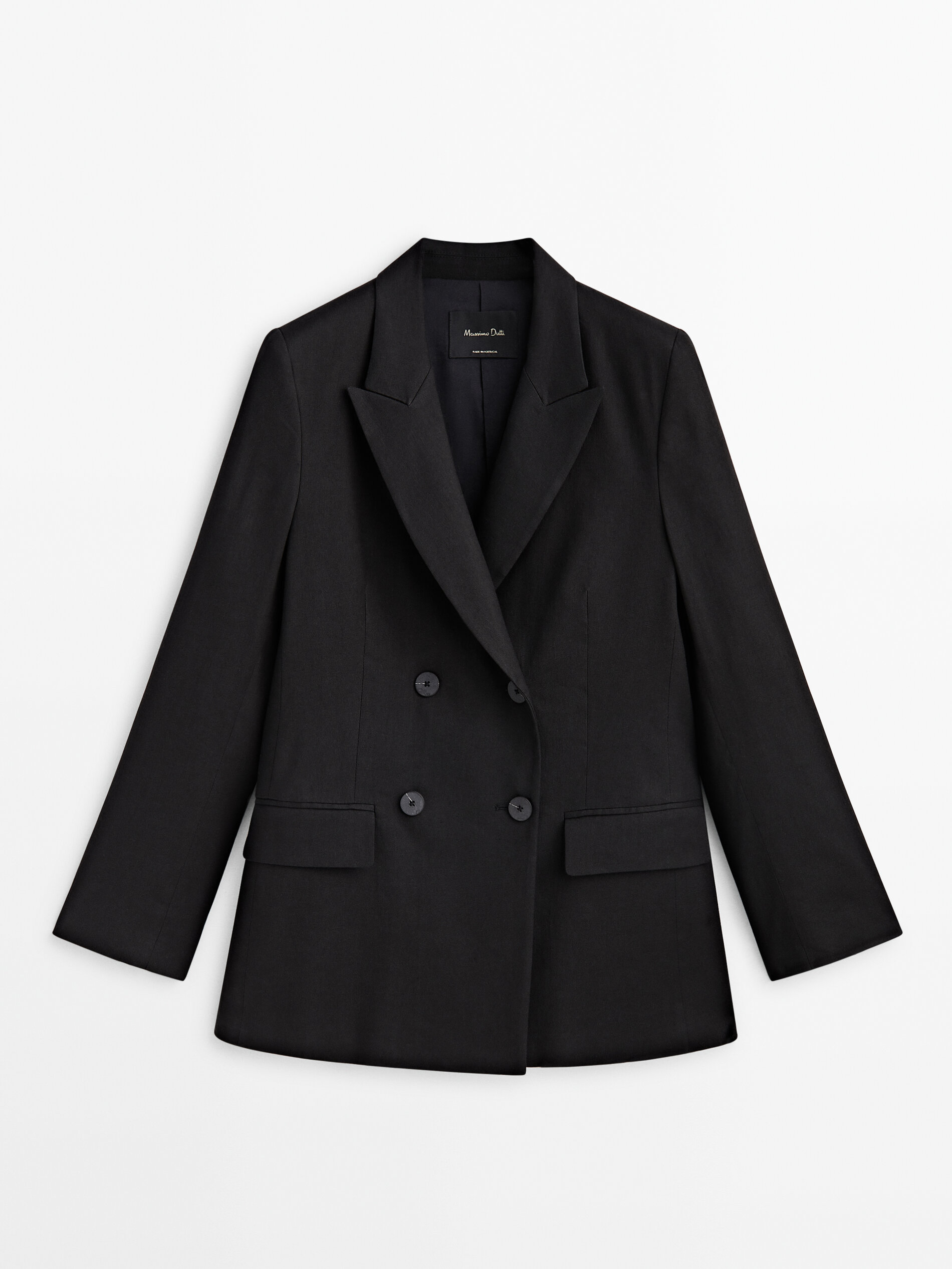 Americana traje mezcla linho stretch - PRETO