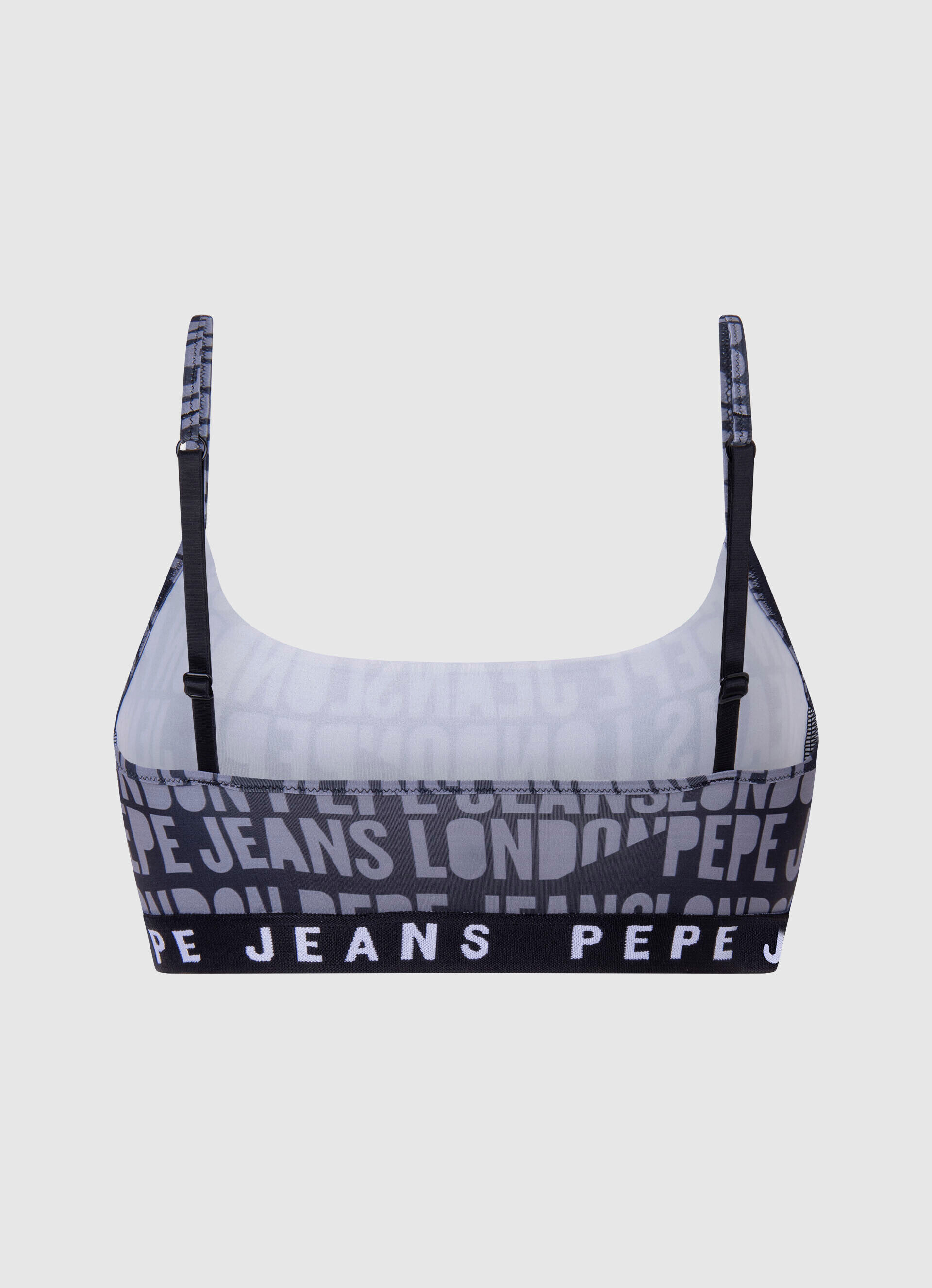 Sutiã com estampa de logo por toda a peça - preto