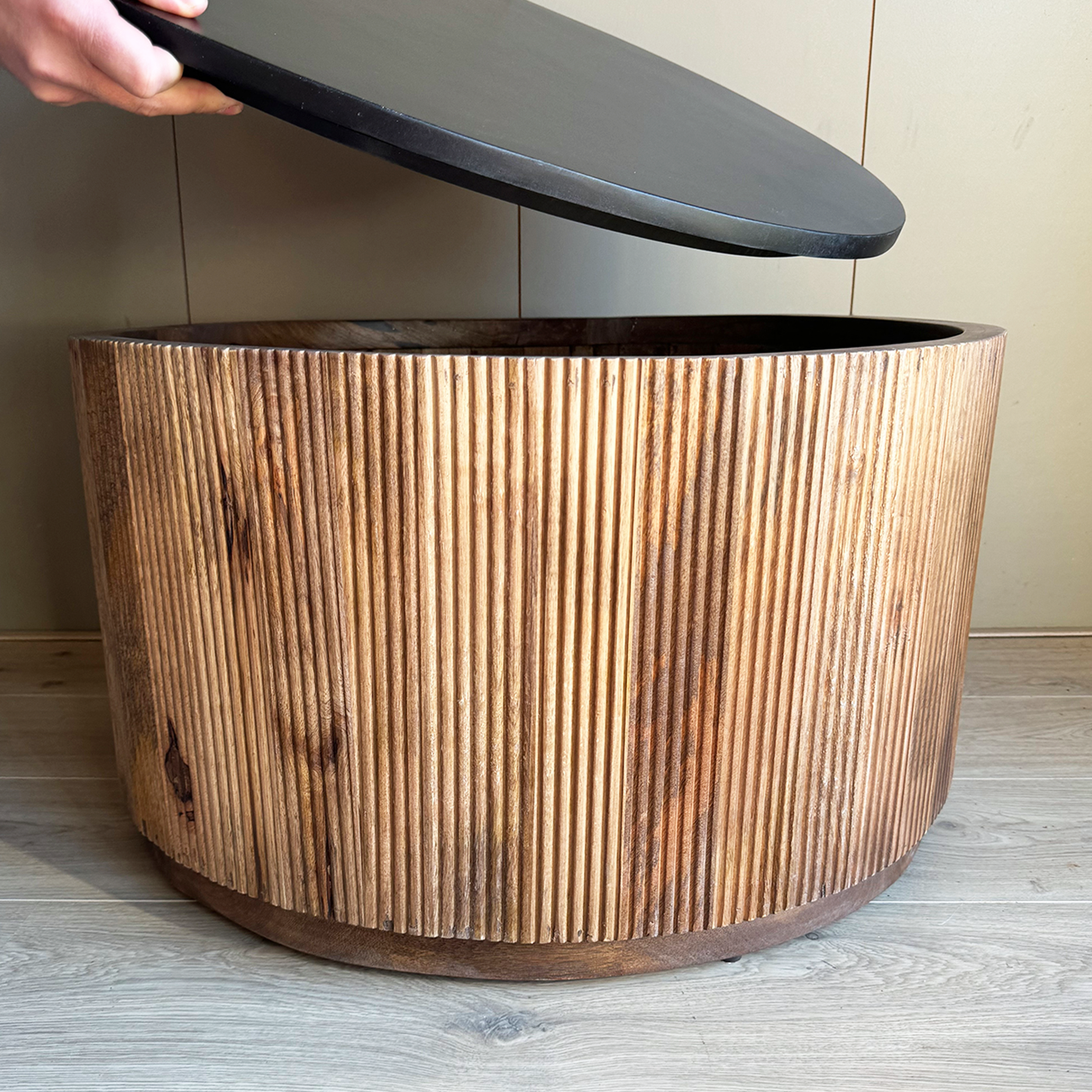 Old inn wonen salontafel Rome box bruin/zwart groot