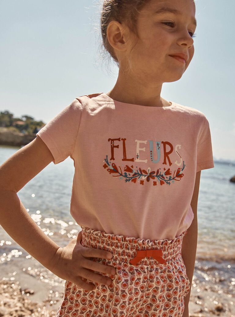 T-shirt blush à manches courtes