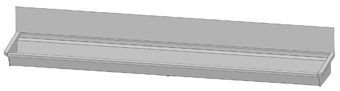 Intersan Sanilav muurwastrog z. kraan (z. leiding) 300cm 5-personen RVS