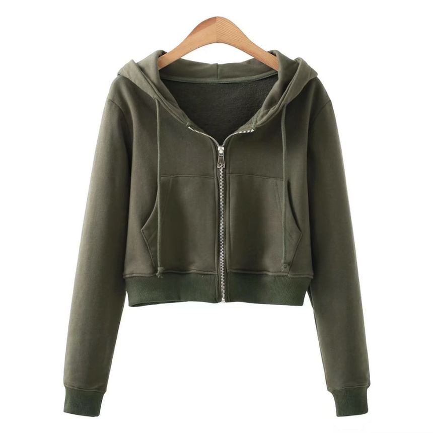 Bazer - Effen cropped hoodie met rits
