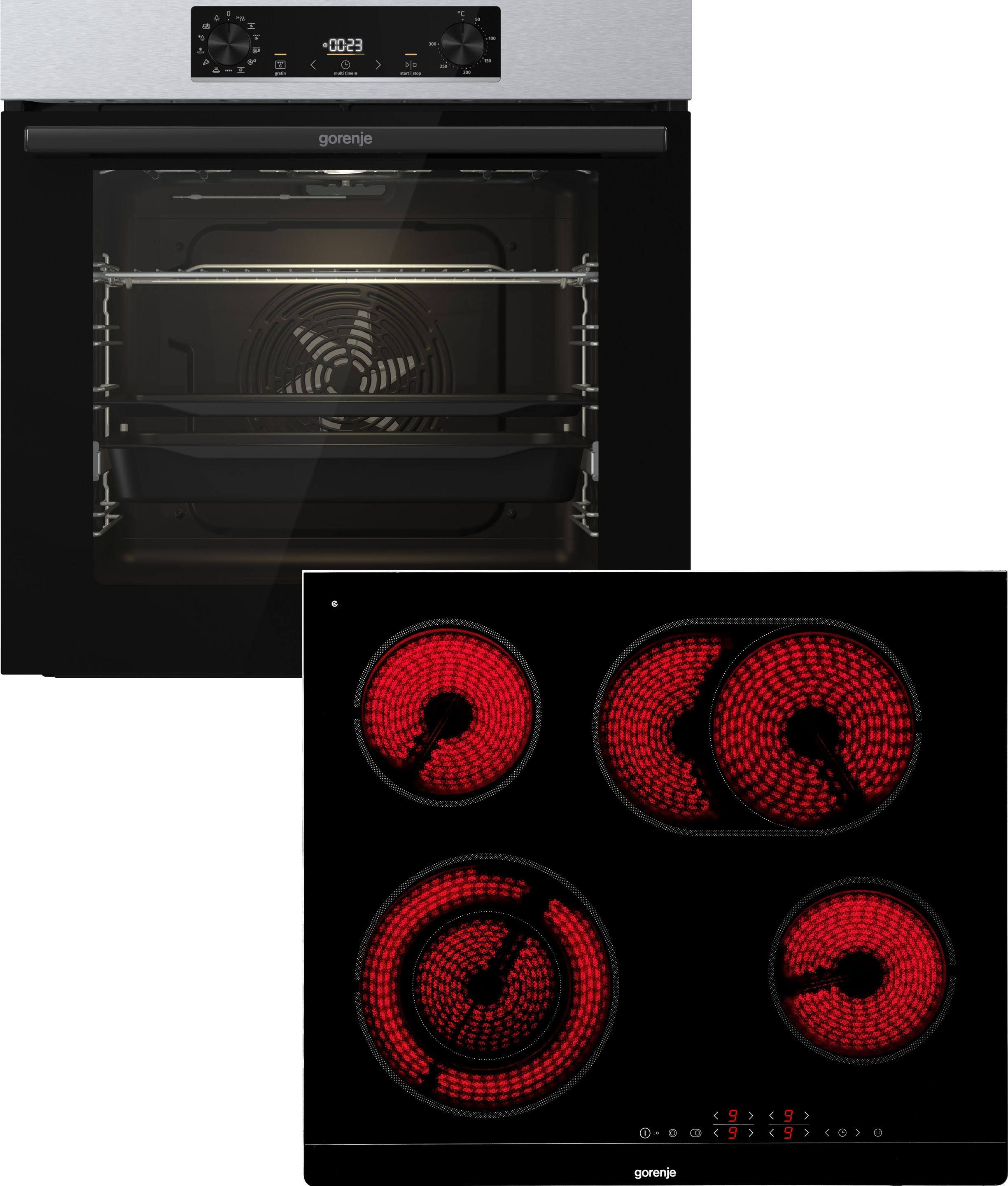 GORENJE Backofen-Set Pacific Backofen-Set Basic 2021 mit 1-fach-Teleskopauszug