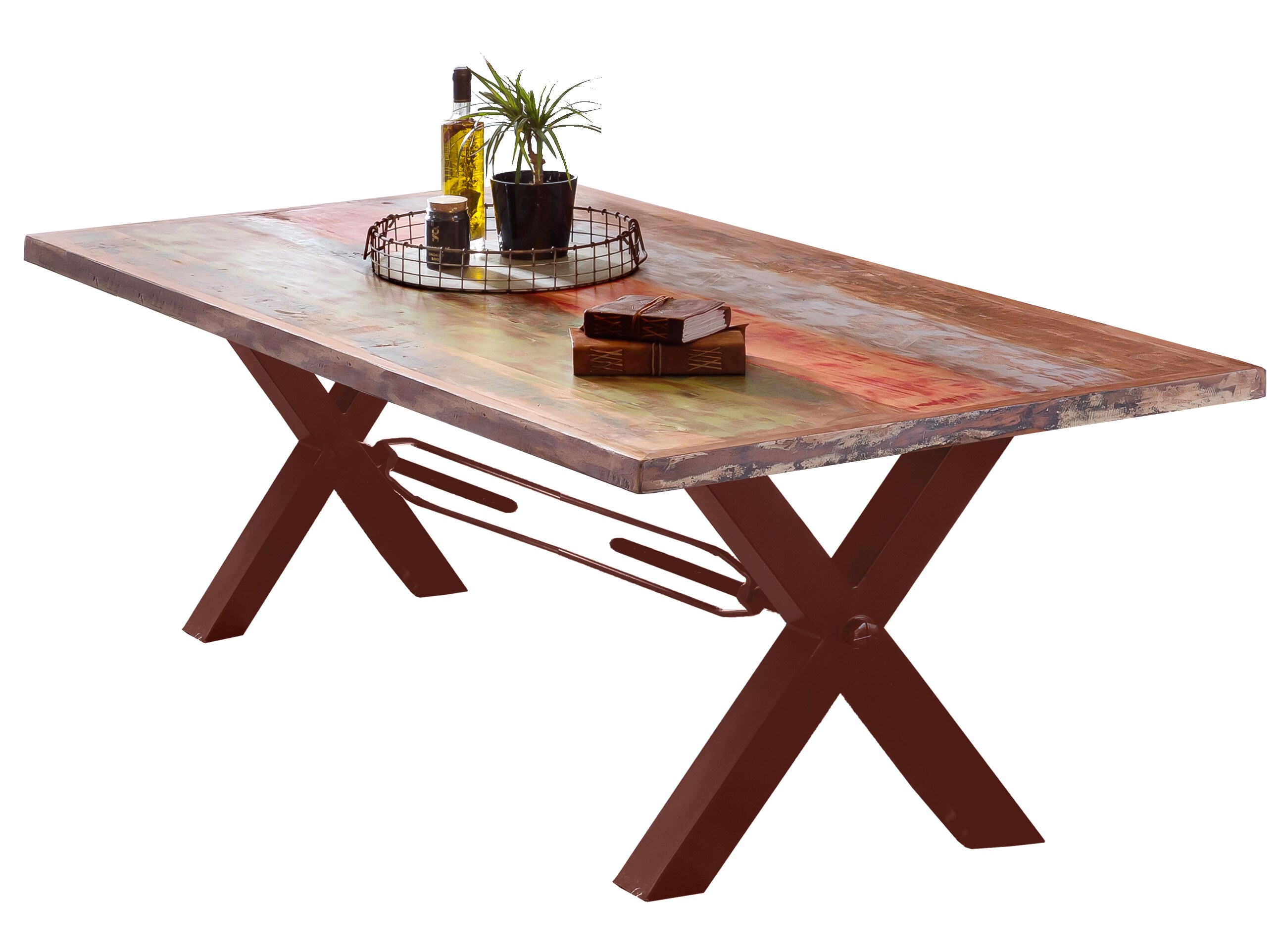 Tisch 180x100cm Altholz bunt Esstisch Küchentisch Speisetisch Wohnzimmer Küche