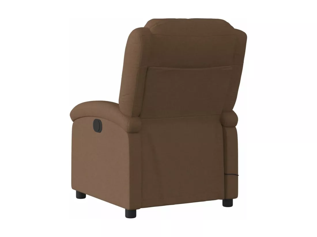 Fauteuil inclinable massant électrique marron tissu