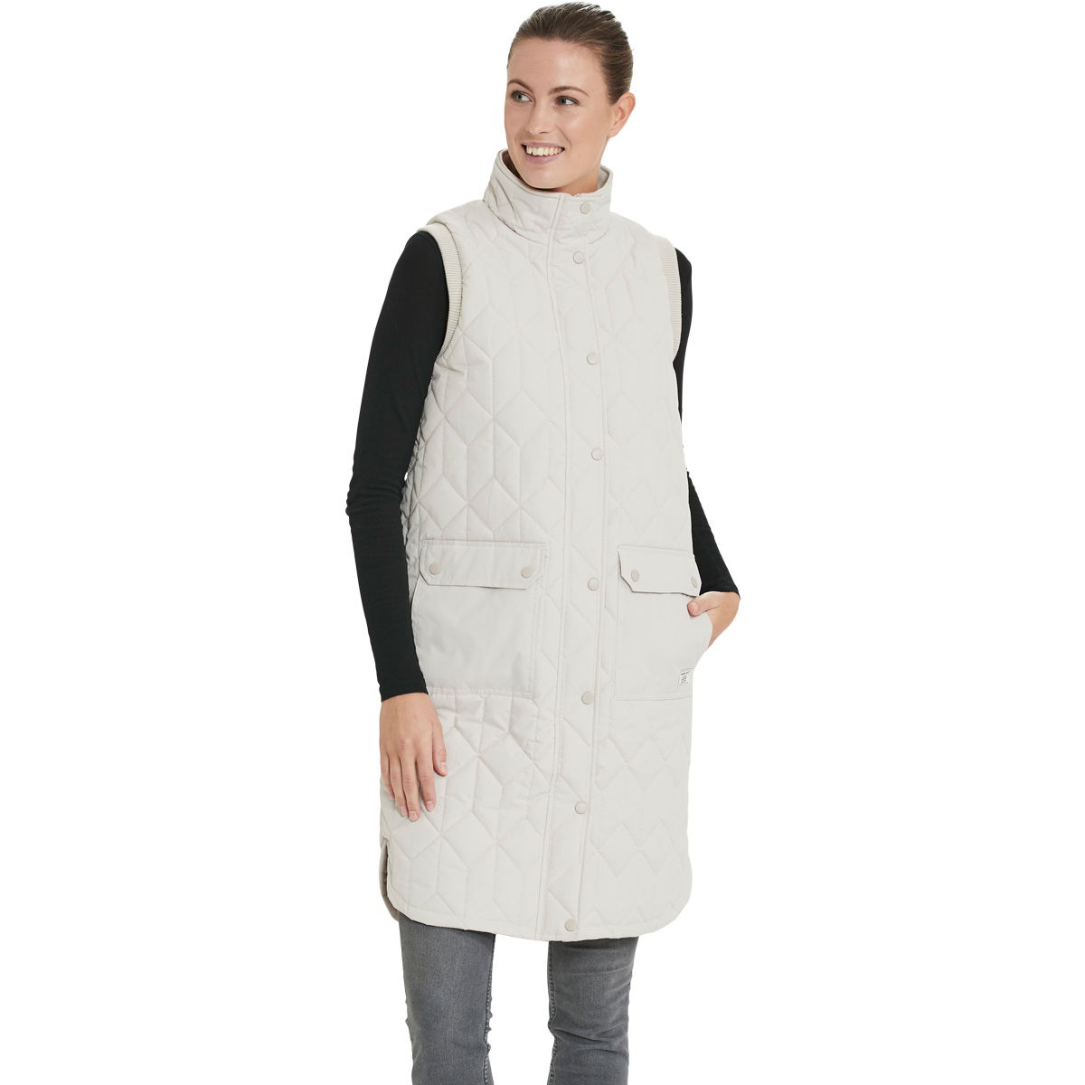 Weather Report Beah Long Quiltet Vest Dame