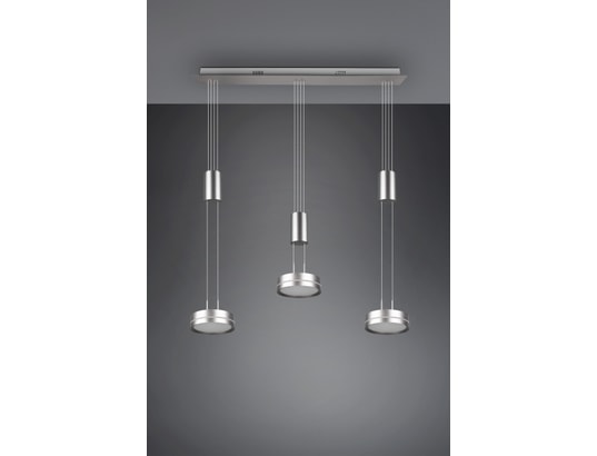 TRIO - Lustre Franklin - suspension d'intérieur 3 led - coloris nickel mat...