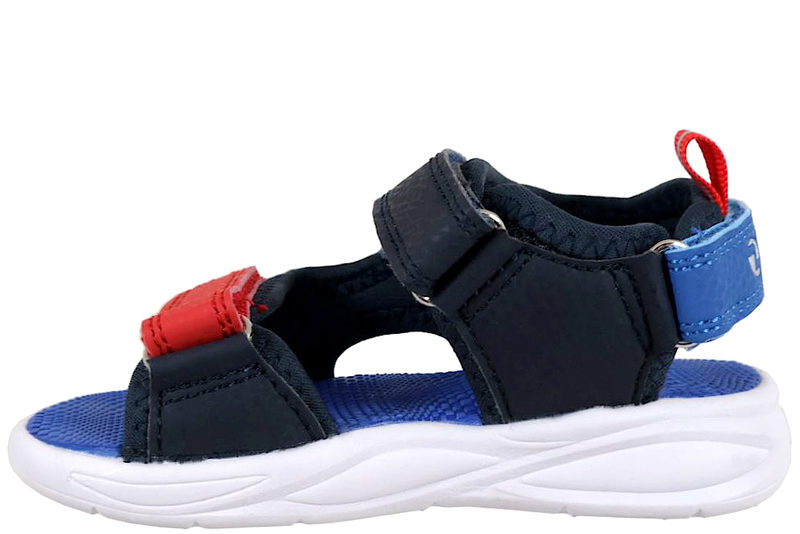 ZIGZAG SANDAL I BLÅ PU MED LYS