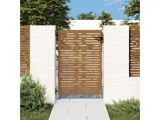 Portail de jardin 85x125 cm acier corten conception de carré