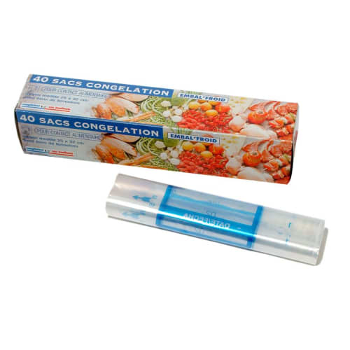 Sac plastique de congélation grand modèle 250 x 320mm transparent 20µm Jet'Sac