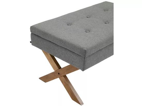 Banquette - Tissu & Bois - Gris - Namaro