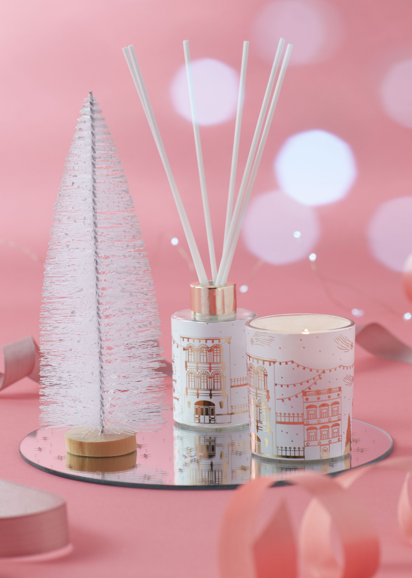 Geschenk-Set: Weihnachtsbaum, Kerze, Duftsäbchen & Tablett