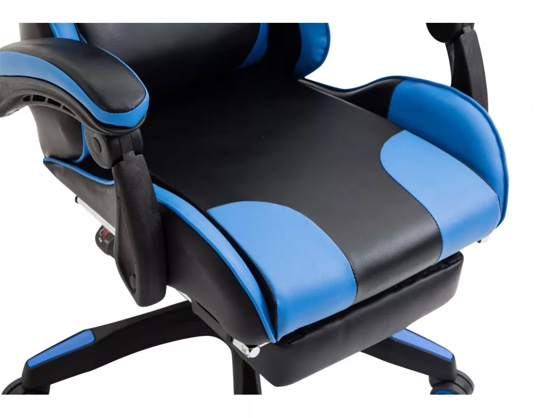 Chaise de bureau - Similicuir & Plastique - Noir / Bleu - Ignite