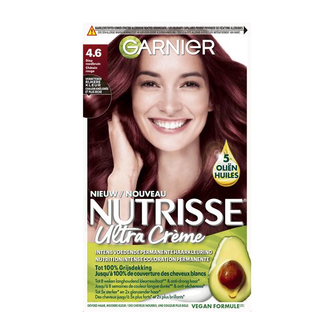 Garnier Nutrisse Crème Permanente Haarverf 4.6 Diep Rood Middenbruin