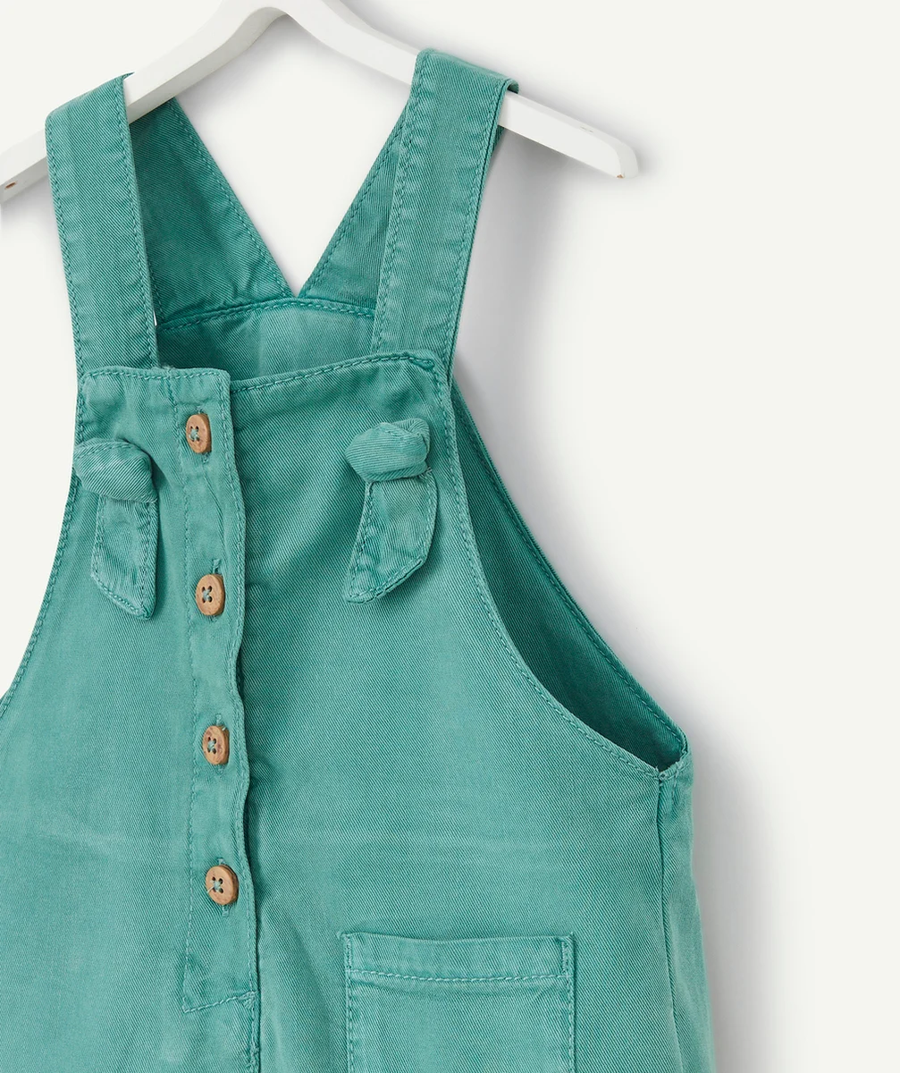 SALOPETTE VERTE BÉBÉ FILLE EN VISCOSE RESPONSABLE