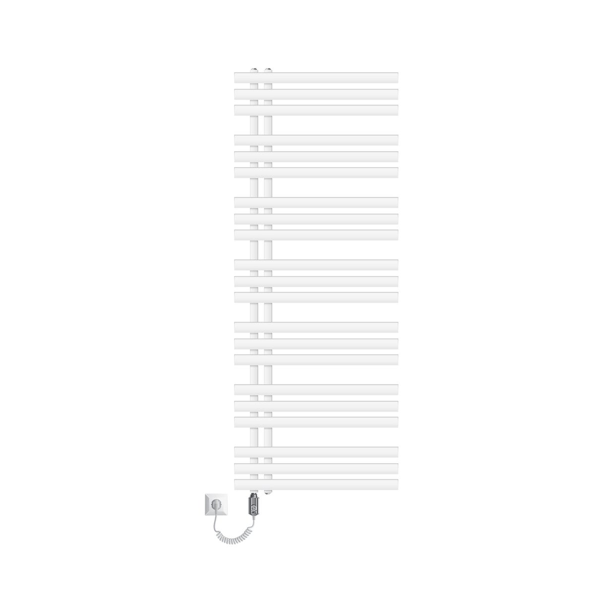 ECD Germany Iron EM Design Elektrische Badkamerradiator met Verwarmingselement 1200 W - 600 x 1600 mm - Wit - Designradiator Paneelradiator Handdoekwarmer Handdoekdroger