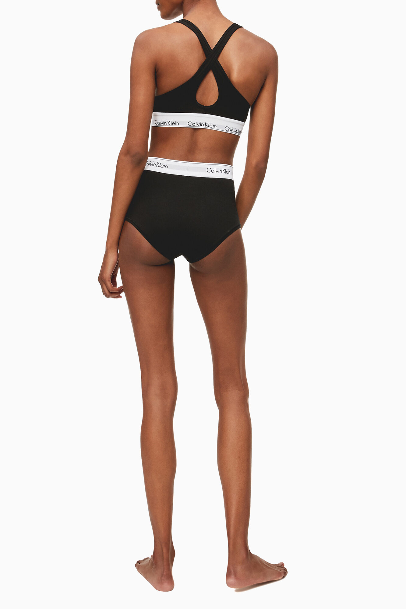 Top Calvin Klein de algodão moldado com cós elástico